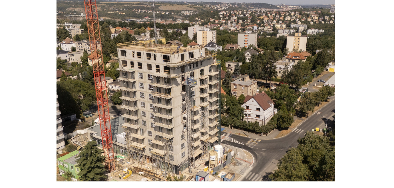 Výstavba rezidenčního projektu Panorama Braník pokračuje podle plánu